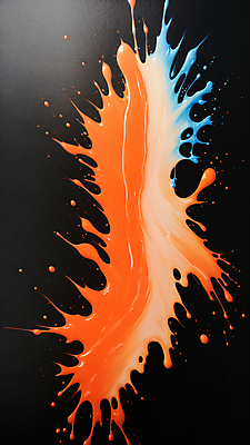 JPG 편집이미지 사람없음 주황색 액체 혼합 디지털합성 액체표현 튀는물 스플래쉬 편집실사 AI컴퓨터그래픽 AI콘텐츠 컬러 순간포착 CG 파일형식