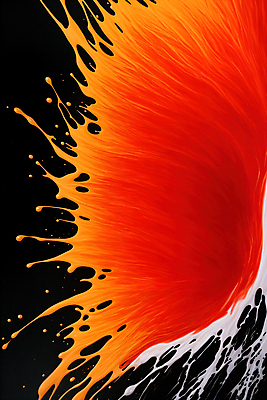 JPG 편집이미지 사람없음 주황색 액체 디지털합성 액체표현 튀는물 스플래쉬 편집실사 AI컴퓨터그래픽 AI콘텐츠 컬러 순간포착 CG 파일형식