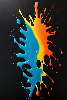 JPG 편집이미지 사람없음 컬러풀 액체 혼합 디지털합성 액체표현 튀는물 스플래쉬 편집실사 AI컴퓨터그래픽 AI콘텐츠 컬러 순간포착 CG 파일형식