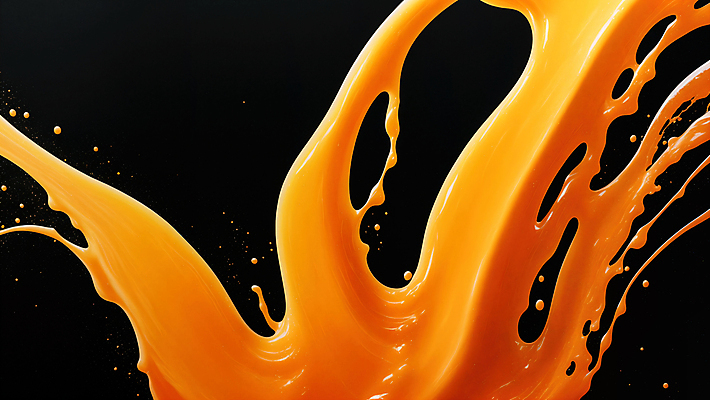 JPG 편집이미지 사람없음 주황색 액체 디지털합성 액체표현 튀는물 스플래쉬 편집실사 AI컴퓨터그래픽 AI콘텐츠 컬러 순간포착 CG 파일형식