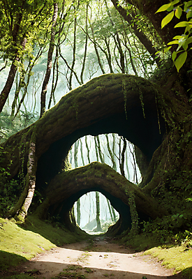 JPG 주간 나무 편집이미지 길 자연 이끼 풍경 사람없음 야외 초록색 터널 숲 숲길 편집실사 AI포토 AI콘텐츠 자연요소 식물 컬러 CG 생태계 파일형식