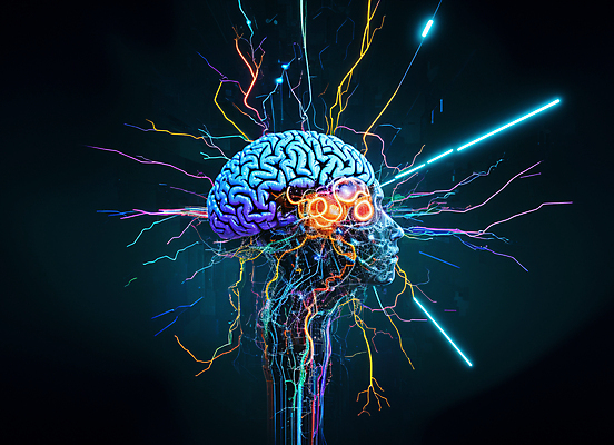 JPG 편집이미지 사람없음 빛 얼굴모양 두뇌 네온 홀로그램 휴머노이드 SF AI_인공지능 편집실사 AI컴퓨터그래픽 AI콘텐츠 모양 얼굴 로봇 CG 뇌 파일형식