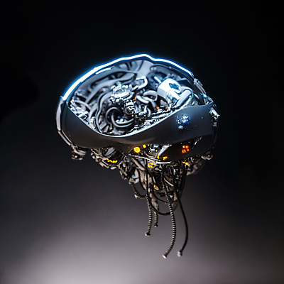 JPG 편집이미지 사람없음 기계 부속품 은색 철 두뇌 SF AI_인공지능 편집실사 AI컴퓨터그래픽 AI콘텐츠 컬러 CG 오브젝트 뇌 파일형식