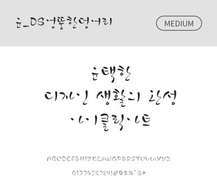 폰트 한글 사람없음 OTF 국문폰트 낱개폰트 설치폰트 디자인서체 미디움체 윤폰트 엉뚱한덩어리체 문자 파일형식