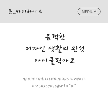 폰트 한글 사람없음 OTF 국문폰트 낱개폰트 설치폰트 디자인서체 미디움체 윤폰트 카피라이트체 문자 파일형식