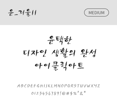 폰트 한글 사람없음 OTF 국문폰트 낱개폰트 설치폰트 디자인서체 미디움체 윤폰트 겨울체 문자 파일형식