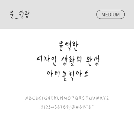 폰트 한글 사람없음 OTF 국문폰트 낱개폰트 설치폰트 디자인서체 미디움체 윤폰트 월광체 문자 파일형식