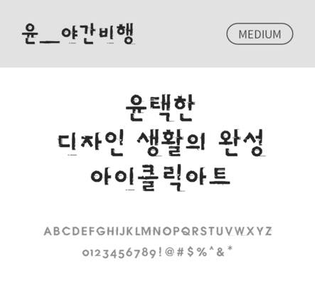 폰트 한글 사람없음 OTF 국문폰트 낱개폰트 설치폰트 디자인서체 미디움체 윤폰트 야간비행체 문자 파일형식