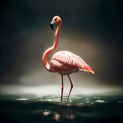 JPG 동물 편집이미지 한마리 조류 사람없음 물 플라밍고 디지털합성 편집소스 편집실사 AI컴퓨터그래픽 AI콘텐츠 자연요소 1 CG 파일형식