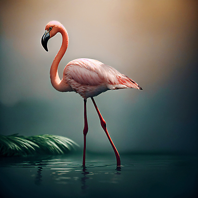 JPG 동물 편집이미지 한마리 조류 사람없음 물 플라밍고 디지털합성 편집소스 편집실사 AI컴퓨터그래픽 AI콘텐츠 자연요소 1 CG 파일형식