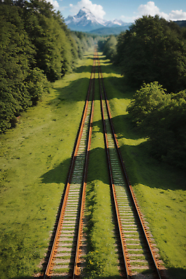 JPG 주간 나무 편집이미지 그림자 풍경 사람없음 야외 여름 기찻길 오후 편집실사 AI포토 AI콘텐츠 자연요소 식물 계절 CG 파일형식