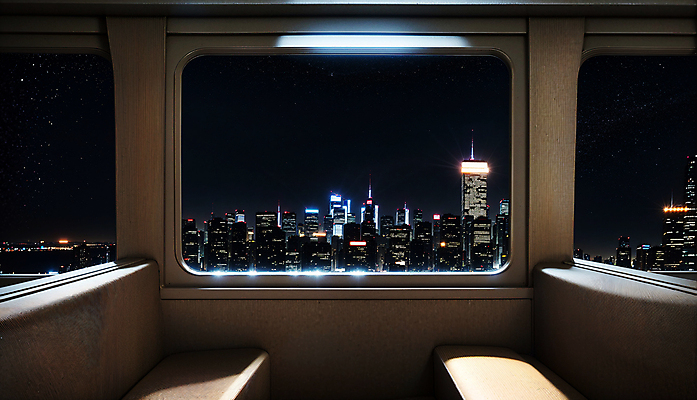 JPG 편집이미지 야경 창문 프레임 실내 빌딩 사람없음 기차 도시 디지털합성 기차여행 편집소스 편집실사 AI포토 AI콘텐츠 육상교통 여행 대중교통 내부 건물 야간 CG 파일형식 풍경_경치