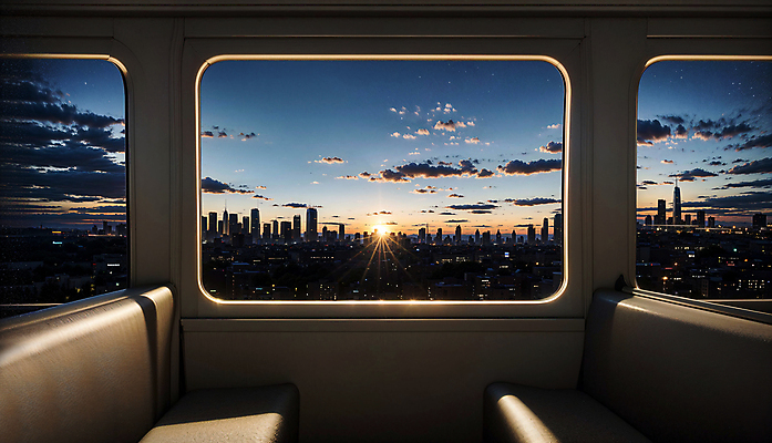 JPG 구름 편집이미지 야경 창문 프레임 실내 사람없음 건물 빛 일몰 기차 도시 디지털합성 기차여행 편집소스 편집실사 AI포토 AI콘텐츠 자연요소 건축물 육상교통 여행 대중교통 내부 노을 야간 CG 파일형식 풍경_경치