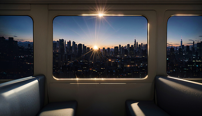 JPG 편집이미지 야경 창문 프레임 실내 사람없음 건물 빛 일몰 기차 도시 디지털합성 기차여행 편집소스 편집실사 AI포토 AI콘텐츠 건축물 육상교통 여행 대중교통 내부 노을 야간 CG 파일형식 풍경_경치