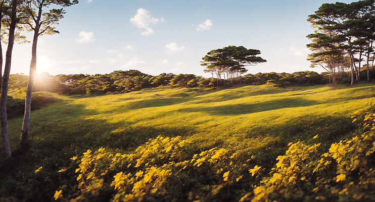 JPG 주간 나무 편집이미지 꽃 자연 풍경 초원 사람없음 야외 햇빛 풀 숲 디지털합성 편집소스 편집실사 AI포토 AI콘텐츠 자연요소 식물 태양 CG 생태계 파일형식