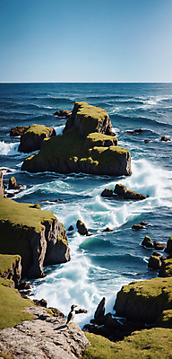 JPG 주간 편집이미지 파도 바다 자연 풍경 사람없음 야외 돌_바위 편집실사 AI포토 AI콘텐츠 자연요소 CG 생태계 파일형식