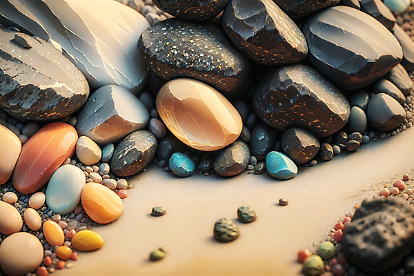 JPG 편집이미지 사람없음 다양 돌_바위 조약돌 매끈함 가득함 디지털합성 광택 편집실사 AI포토 AI콘텐츠 다수 감각 CG 파일형식