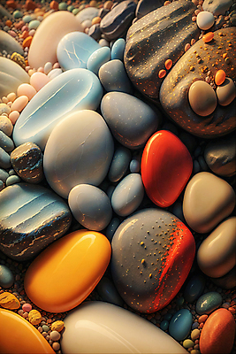 JPG 편집이미지 사람없음 다양 돌_바위 조약돌 매끈함 가득함 디지털합성 편집실사 AI포토 AI콘텐츠 다수 감각 CG 파일형식