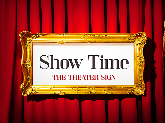 PSD 편집이미지 영어 액자 간판 프레임 타이포그라피 사람없음 빨간색 반짝임 금색 커튼 고급 극장 고딕양식 이미지편집 문자 컬러 컨셉 모션 파일형식