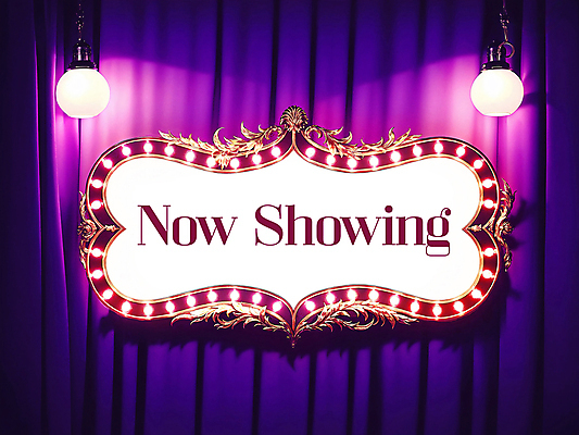 PSD 편집이미지 영어 조명 간판 프레임 타이포그라피 사람없음 반짝임 보라색 커튼 극장 스포트라이트 이미지편집 문자 컬러 모션 파일형식