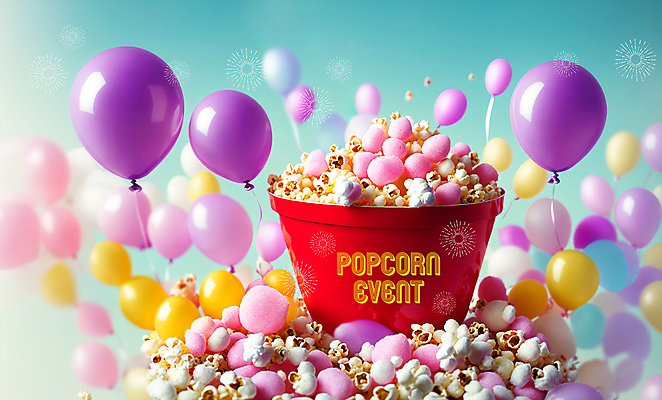 PSD 편집이미지 배너 디저트 사람없음 컬러풀 과자 디지털합성 팝콘 풍선 이미지편집 음식 컬러 파일형식