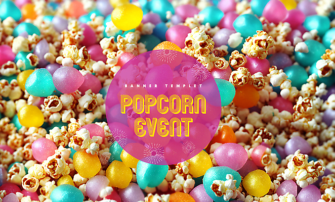 PSD 편집이미지 배너 디저트 사탕 사람없음 컬러풀 과자 원형 낟알 디지털합성 팝콘 이미지편집 도형 음식 컬러 파일형식