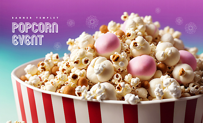 PSD 편집이미지 배너 디저트 사람없음 컬러풀 과자 낟알 디지털합성 팝콘 이미지편집 음식 컬러 파일형식