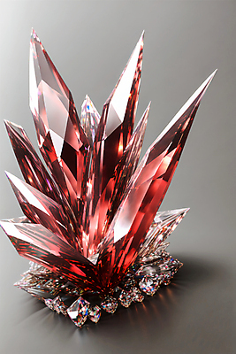 JPG 편집이미지 사람없음 빨간색 빛 반짝임 크리스탈 보석 디지털합성 편집실사 AI포토 AI콘텐츠 컬러 모션 광석 CG 파일형식