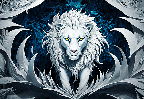 JPG 한마리 일러스트 포유류 사람없음 흰색 사자 신비 웅장함 백사자 국내일러스트 AI일러스트 AI콘텐츠 동물 1 컬러 컨셉 파일형식