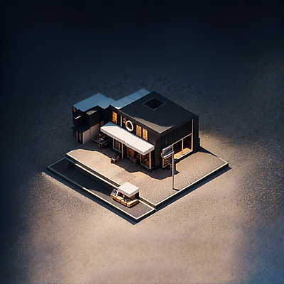 JPG 편집이미지 가로등 창문 그림자 사람없음 건물 상점 미니어처 천막 건축모형 노점상 아이소메트릭 부스 편집실사 AI컴퓨터그래픽 AI콘텐츠 건축물 공공시설 모형 CG 파일형식