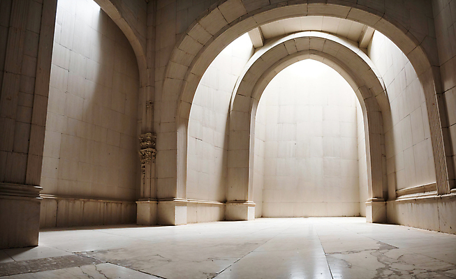JPG 편집이미지 건축양식 실내 사람없음 건물 인테리어 공간 디지털합성 아치 로마네스크 로마네스크양식 편집소스 편집실사 AI포토 AI콘텐츠 건축물 디자인 건축 내부 CG 파일형식