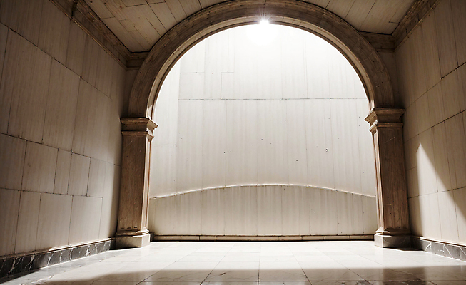 JPG 편집이미지 벽 건축양식 실내 사람없음 건물 인테리어 공간 디지털합성 아치 로마네스크 로마네스크양식 편집소스 편집실사 AI포토 AI콘텐츠 건축물 디자인 건축 내부 CG 파일형식