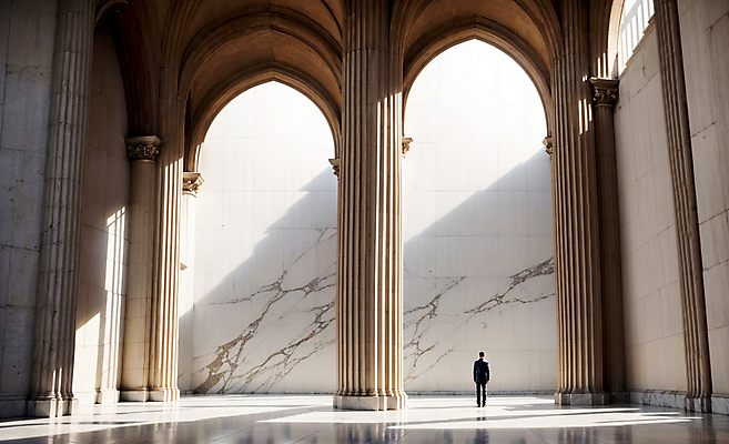 JPG 전신 편집이미지 남자 벽 건축양식 창문 실내 한명 서기 성인 건물 빛 인테리어 공간 디지털합성 아치 로마네스크 로마네스크양식 성인남자한명만 편집소스 편집실사 AI인물포토 AI콘텐츠 1 건축물 디자인 건축 모션 사람 내부 CG 남자한명만 성인남자만 파일형식 AI포토
