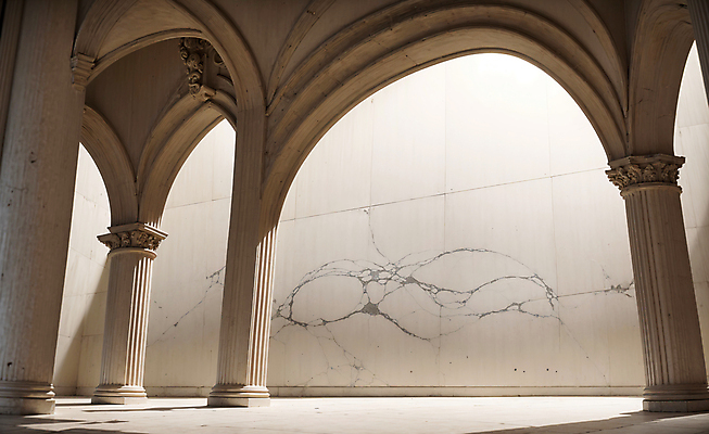 JPG 편집이미지 벽 건축양식 실내 사람없음 건물 인테리어 공간 기둥 디지털합성 아치 로마네스크 로마네스크양식 편집소스 편집실사 AI포토 AI콘텐츠 건축물 디자인 건축 내부 CG 파일형식