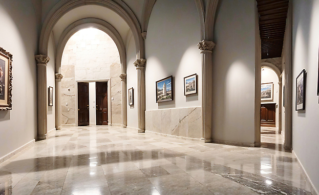 JPG 편집이미지 벽 액자 건축양식 실내 사람없음 건물 인테리어 문 공간 복도 디지털합성 아치 로마네스크 로마네스크양식 편집소스 편집실사 AI포토 AI콘텐츠 건축물 디자인 건축 내부 CG 파일형식