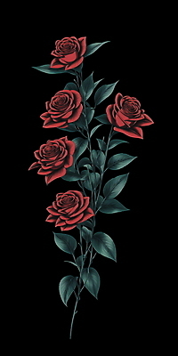 PSD 식물 꽃 일러스트 사람없음 빨간색 장미 빈티지 복고 오브제 국내일러스트 컬러 컨셉 파일형식