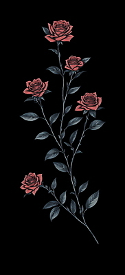 PSD 식물 꽃 잎 일러스트 사람없음 초록색 장미 빈티지 복고 오브제 국내일러스트 컬러 컨셉 파일형식