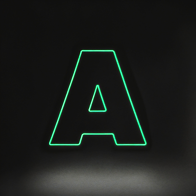 JPG 편집이미지 문자 알파벳 대문자 타이포그라피 사람없음 초록색 디지털합성 네온 A 편집소스 이미지편집 편집실사 AI컴퓨터그래픽 AI콘텐츠 영어 컬러 CG 파일형식