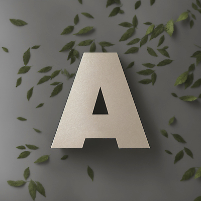 JPG 편집이미지 문자 알파벳 대문자 나뭇잎 타이포그라피 사람없음 회색 디지털합성 A 편집소스 이미지편집 편집실사 AI컴퓨터그래픽 AI콘텐츠 영어 컬러 잎 CG 파일형식