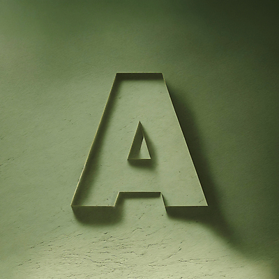 JPG 편집이미지 문자 알파벳 대문자 타이포그라피 사람없음 초록색 디지털합성 A 편집소스 이미지편집 편집실사 AI컴퓨터그래픽 AI콘텐츠 영어 컬러 CG 파일형식