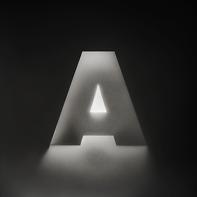 JPG 편집이미지 문자 알파벳 대문자 타이포그라피 사람없음 빛 검은색 회색 디지털합성 A 편집소스 이미지편집 편집실사 AI컴퓨터그래픽 AI콘텐츠 영어 컬러 CG 파일형식