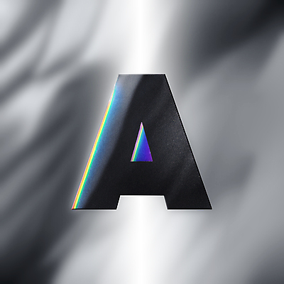 JPG 편집이미지 문자 알파벳 대문자 타이포그라피 사람없음 검은색 회색 디지털합성 A 스펙트럼 편집소스 이미지편집 편집실사 AI컴퓨터그래픽 AI콘텐츠 영어 컬러 CG 파일형식