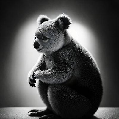 JPG 동물 편집이미지 한마리 앉기 사람없음 검은색 디지털합성 코알라 편집소스 편집실사 AI컴퓨터그래픽 AI콘텐츠 1 컬러 포유류 모션 CG 파일형식