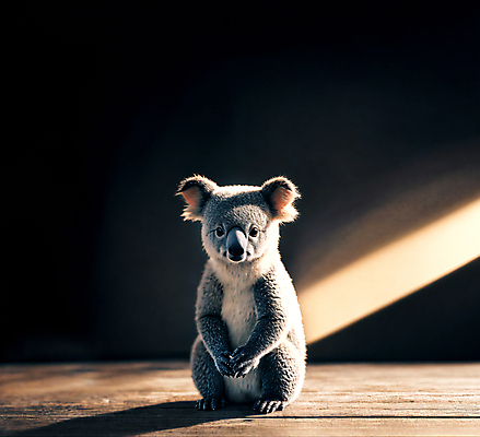 JPG 동물 편집이미지 한마리 앉기 사람없음 빛 디지털합성 코알라 편집소스 편집실사 AI컴퓨터그래픽 AI콘텐츠 1 포유류 모션 CG 파일형식