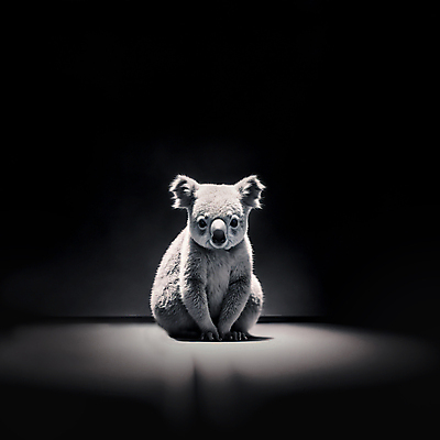 JPG 동물 편집이미지 한마리 앉기 사람없음 검은색 디지털합성 코알라 편집소스 편집실사 AI컴퓨터그래픽 AI콘텐츠 1 컬러 포유류 모션 CG 파일형식