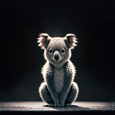 JPG 동물 편집이미지 한마리 앉기 사람없음 검은색 디지털합성 코알라 편집소스 편집실사 AI컴퓨터그래픽 AI콘텐츠 1 컬러 포유류 모션 CG 파일형식