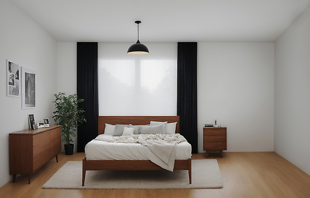 JPG 편집이미지 화초 액자 쿠션 창문 베개 탁자 조명 실내 사람없음 인테리어 이불 매트 침대 커튼 오브젝트 모던 서랍장 모델하우스 편집실사 AI포토 AI콘텐츠 식물 디자인 가구 침구 내부 CG 파일형식