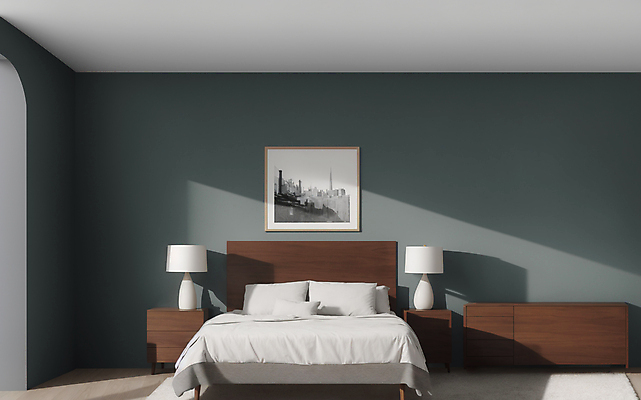 JPG 편집이미지 액자 쿠션 베개 실내 사람없음 인테리어 이불 침대 스탠드 램프 모던 서랍장 모델하우스 편집실사 AI포토 AI콘텐츠 디자인 가구 침구 조명 내부 CG 파일형식