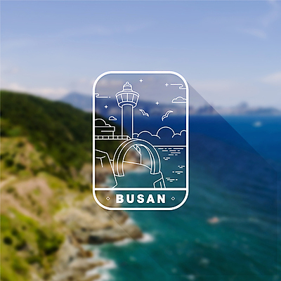 구름 바다 라인일러스트 일러스트 갈매기 사람없음 라벨 라인아트 전망대 부산 랜드마크 태종대 국내일러스트 AI파일 자연요소 선 조류 프레임 한국 파일형식 벡터
