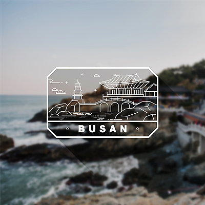 바다 라인일러스트 일러스트 사람없음 라벨 바위 사찰 석탑 라인아트 부산 랜드마크 해동용궁사 국내일러스트 AI파일 기장군 선 종교건축 프레임 한국 탑 돌_바위 파일형식 벡터 기장_한국